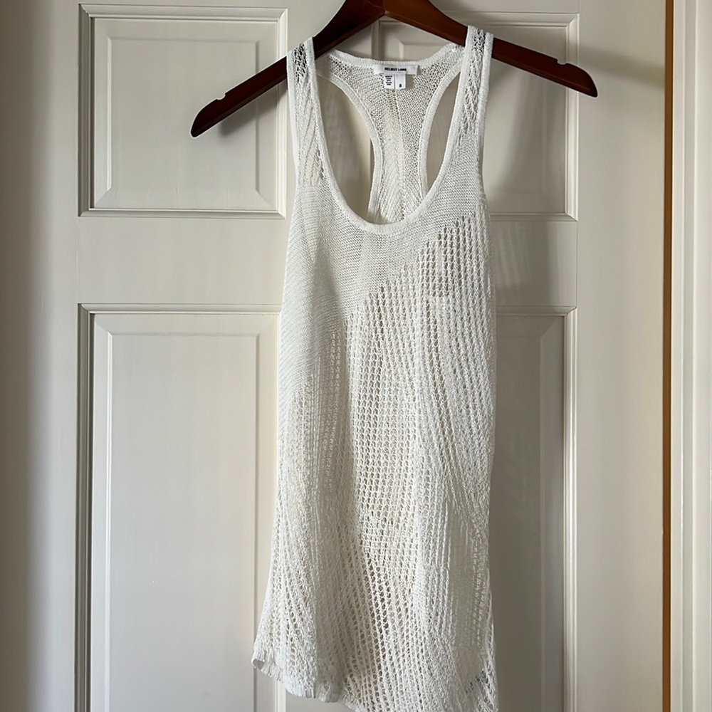 Helmut Lang Crochet Knit Tank Small Ivory Perfect Condition